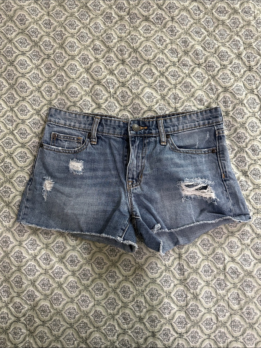 Distressed Blue Denim Women’s Shorts